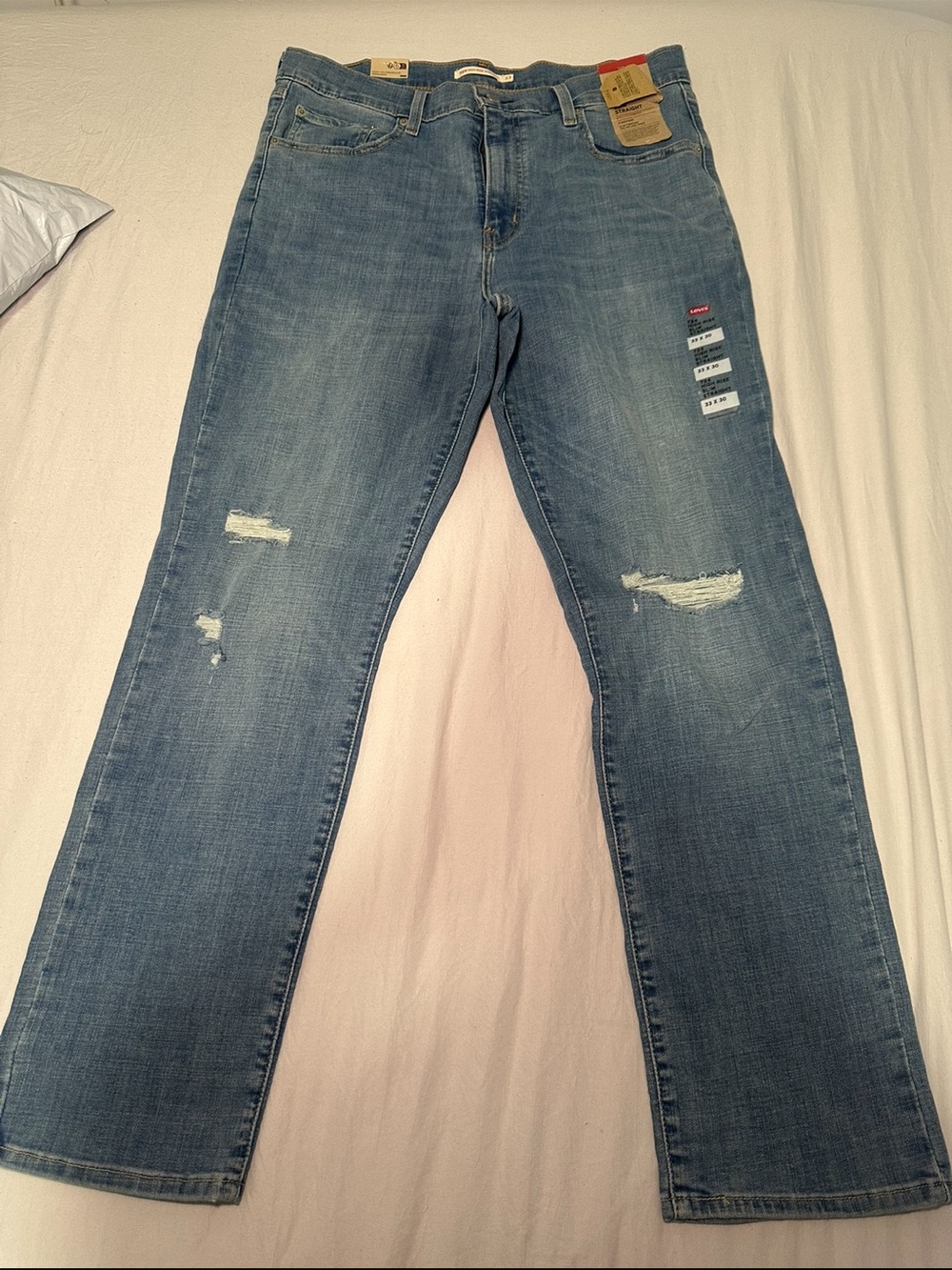 NWT Levi’s 724 High Rise Straight Jeans Distressed Medium Wash